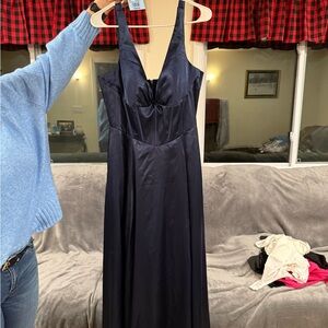 David's Bridal Midnight Blue Maxi Dress